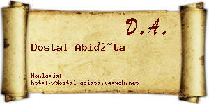 Dostal Abiáta névjegykártya